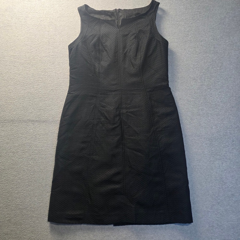Talbots Petites Sheath Career Dress Womens 12P Black Sleeveless Fitted Classic